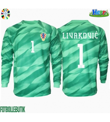 Kroatien Dominik Livakovic #1 Målvakt Bortatröja EM 2024 Långärmad